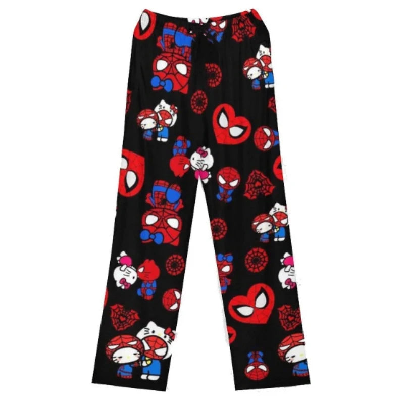 Cotton Velvet H.Kitty X Spider-Man Loose Pajama Pants